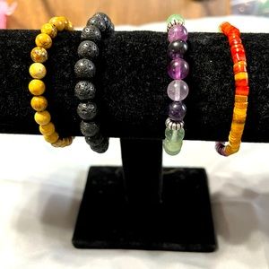 Natural stone and lava bracelets (4)
